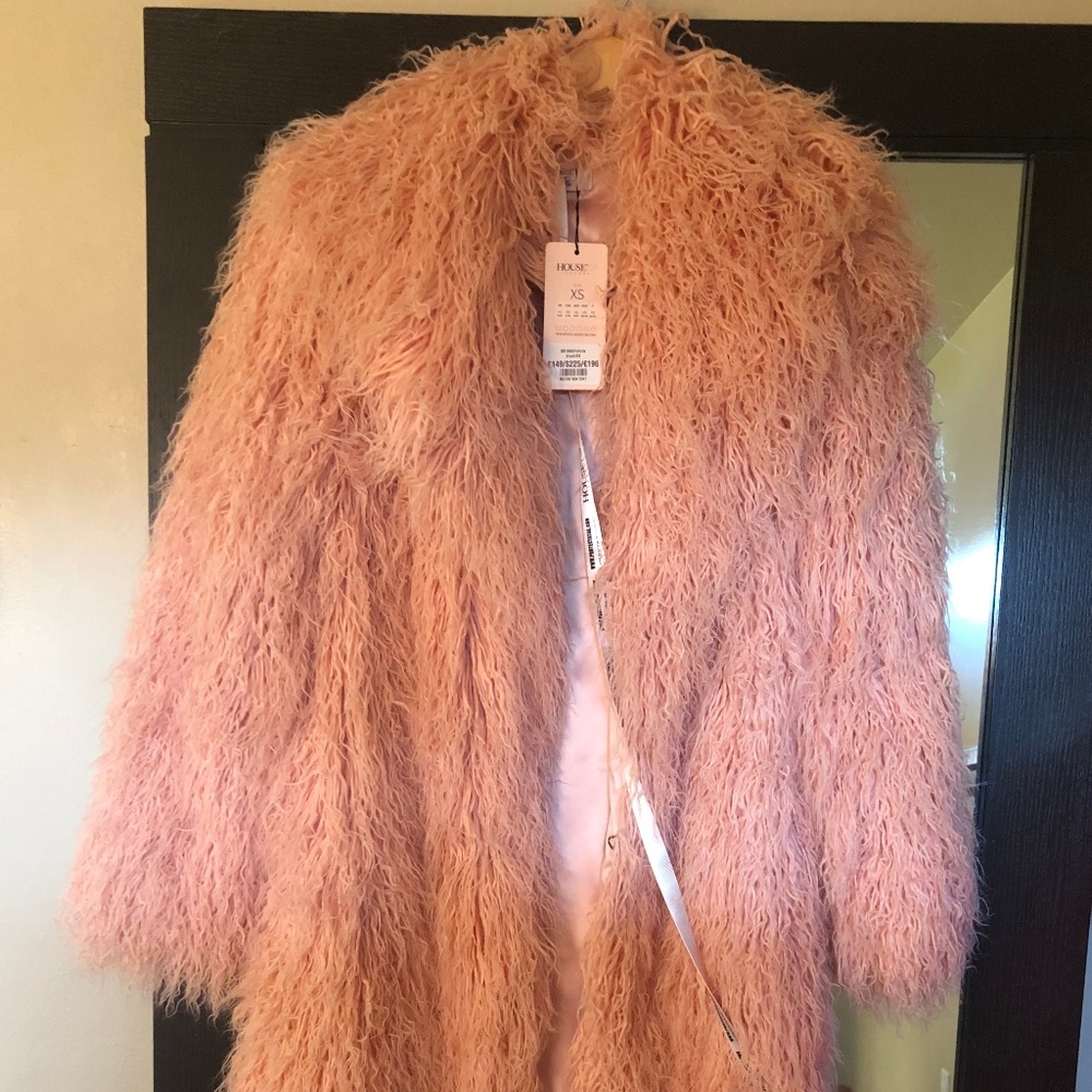 HOUSE OF CB FELICITA BLUSH COAT SIZE XS - Picture 3 of 8